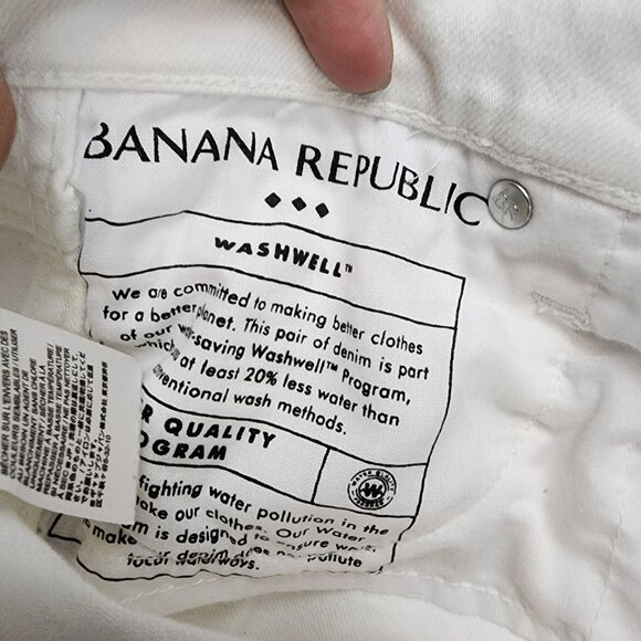 Banana Republic Jeans Womens 24 Petite White Stretch Mid Rise Slouch - Picture 11 of 14